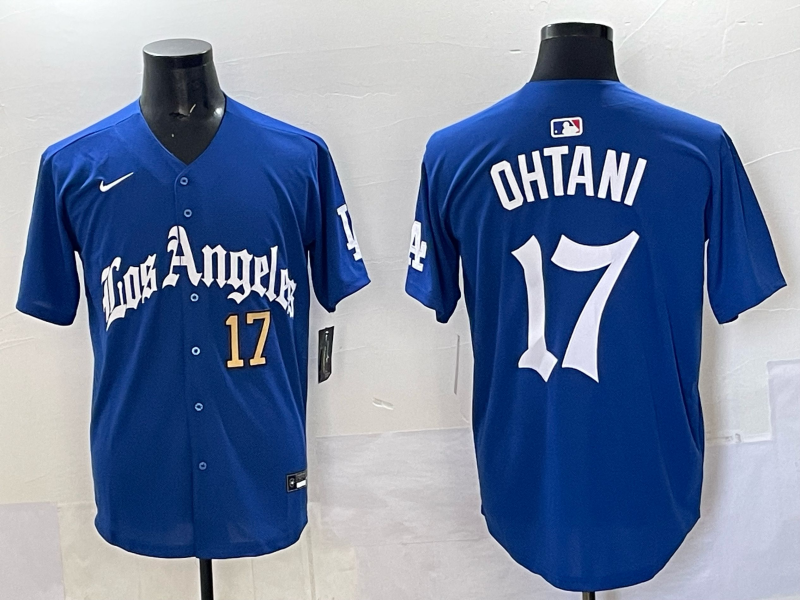 Men Los Angeles Dodgers #17 Ohtani Blue 2025 Nike MLB Jersey style 032